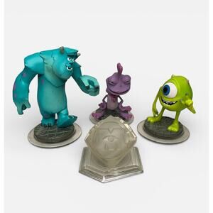 Disney Infinity 1.0 Monsters Inc Figure Lot Mike Sulley Randall Playset Crystal